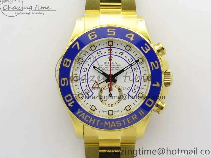 Best AAA Replica Sites Edition 3577 Bracelet II YG On YachtMaster YG Cozy 116688 Ceramic Bezel Best A White 1:1 Blue Dial JF 1224